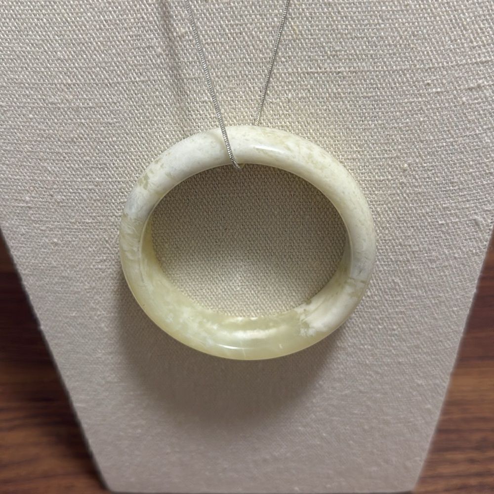 Authentic NWOT Jade Bangle Bracelet on Sterling Silver Chain. - Picture 2 of 8